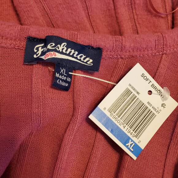 Freshman Forever Juniors Violet Pink Ribbed Top XL - Picture 8 of 10